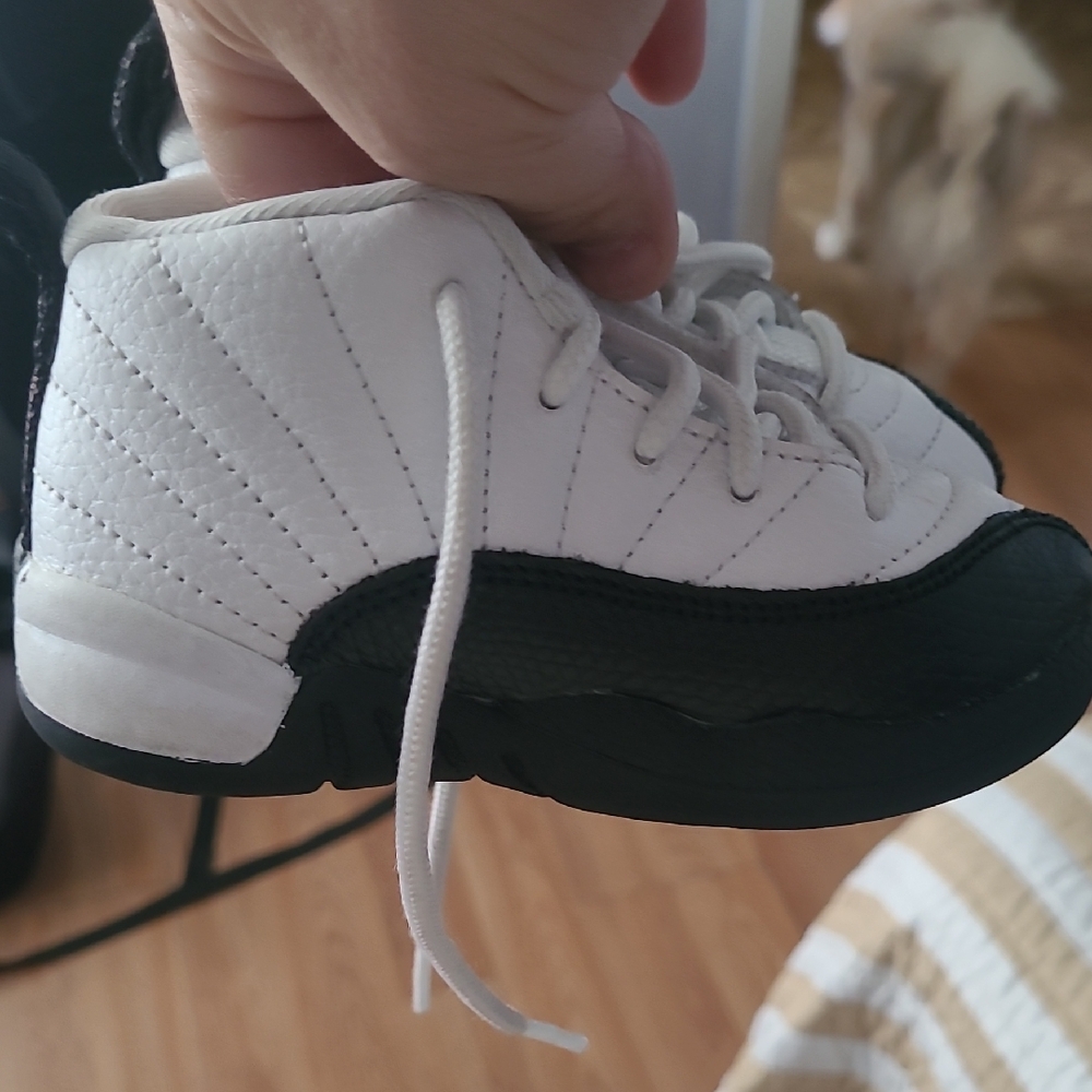 Jordan Kids White and Black Sneakers